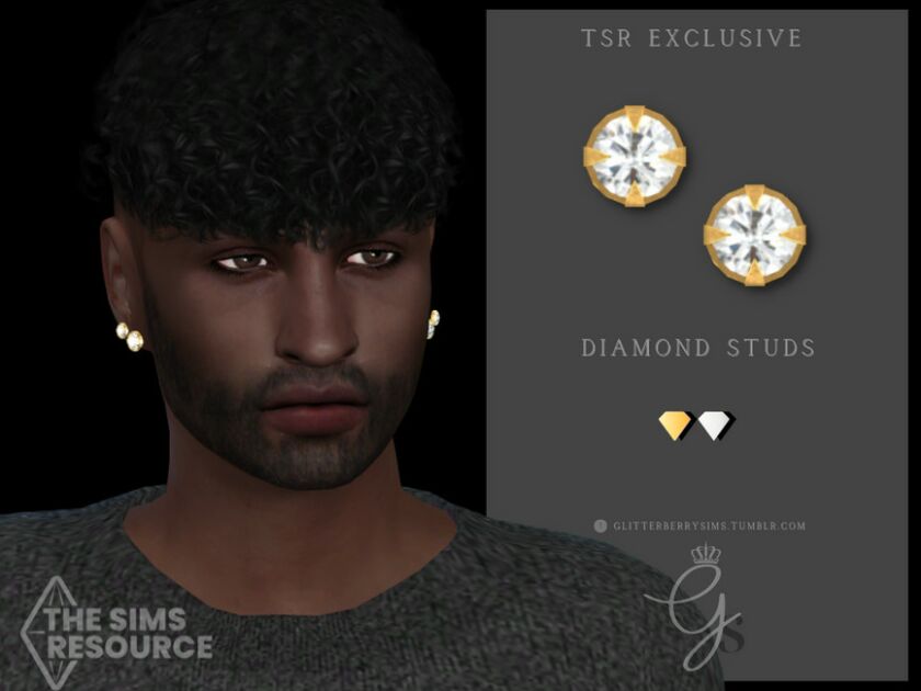 Diamond Studs By Glitterberryfly Sims 4 CC