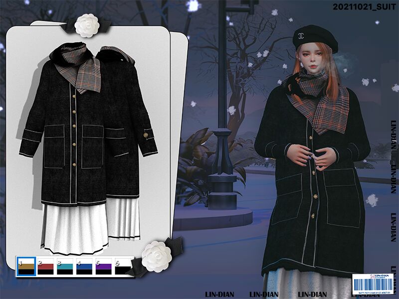 Winter Coat And Scarf Sims 4 CC