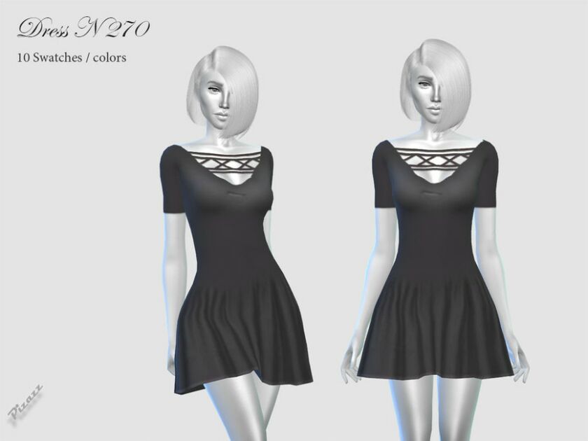 Dress N 270 By Pizazz Sims 4 CC