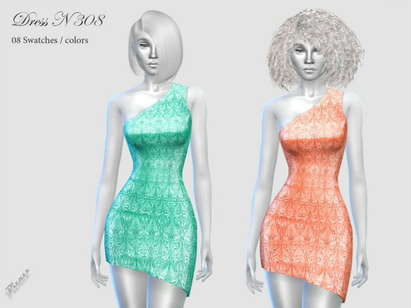 Dress N 308 By Pizazz Sims 4 CC