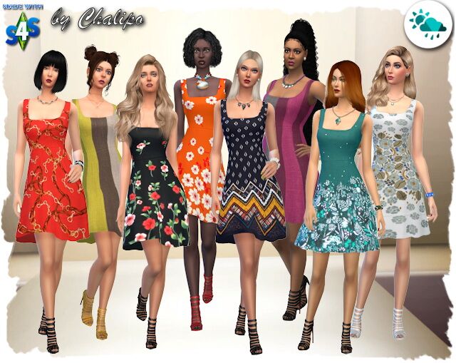 Dress Seasons By Chalipo Sims 4 CC