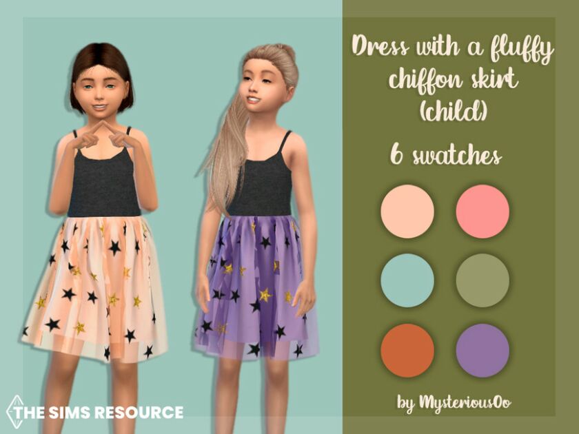 Dress With A Fluffy Chiffon Skirt (Child) By Mysteriousoo Sims 4 CC