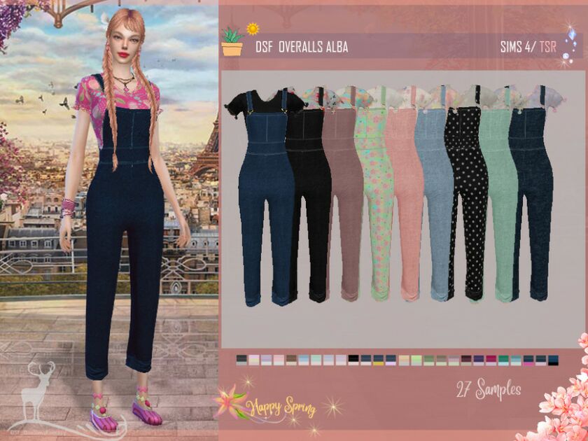 DSF Overalls Alba By Dansimsfantasy Sims 4 CC