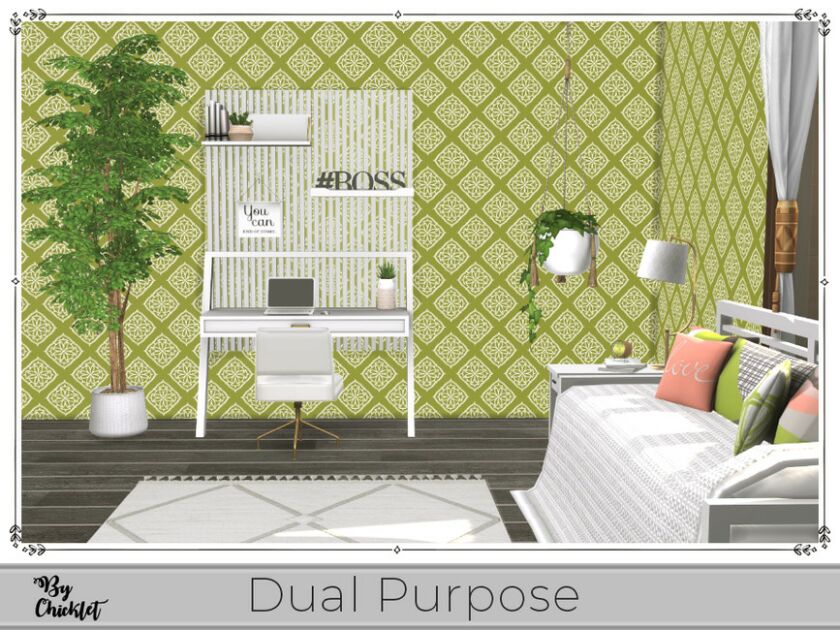 sims 4 cc dual purpose office bedroom combo by chicklet 3