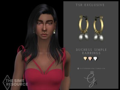 Duchess Simple Earrings By Glitterberryfly Sims 4 CC