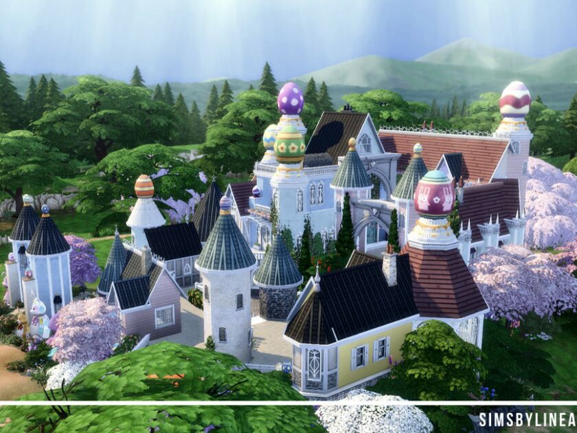 sims 4 cc easter castle by simsbylinea 2