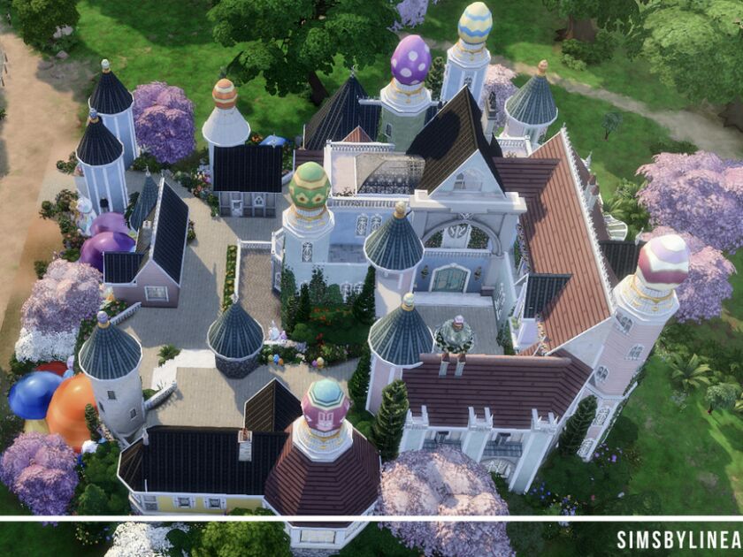 sims 4 cc easter castle by simsbylinea 3