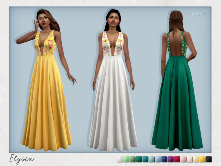 Elysia Dress By Sifix Sims 4 CC