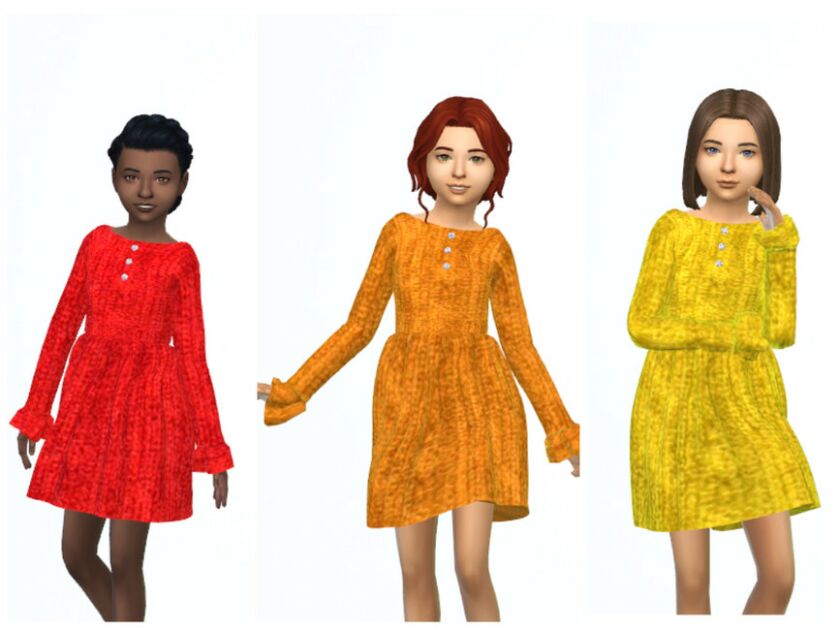 sims 4 cc erinaok girls dress 1103 by erinaok 3