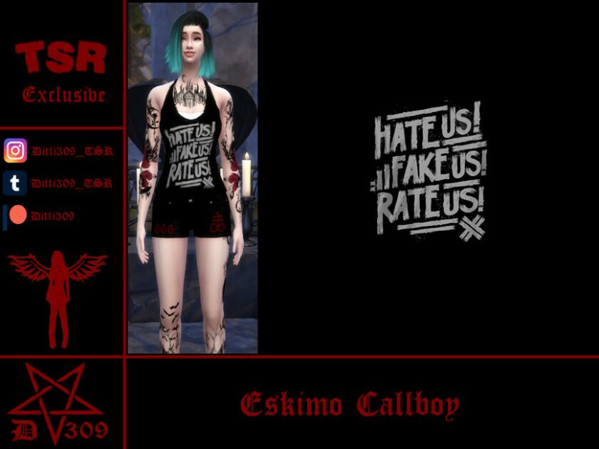 Eskimo Callboy Shirt “Fake US” By Ditti309 Sims 4 CC