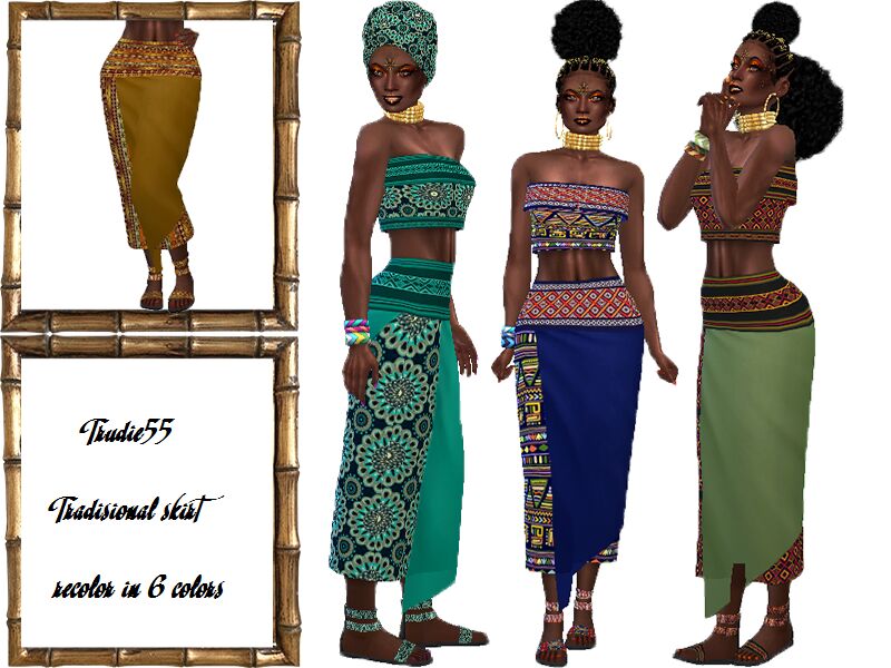 Ethnic Tube Skirt Recolor By Trudieopp Sims 4 CC