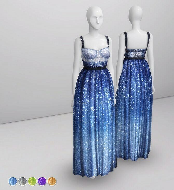 Evening Gown Milky WAY Sims 4 CC