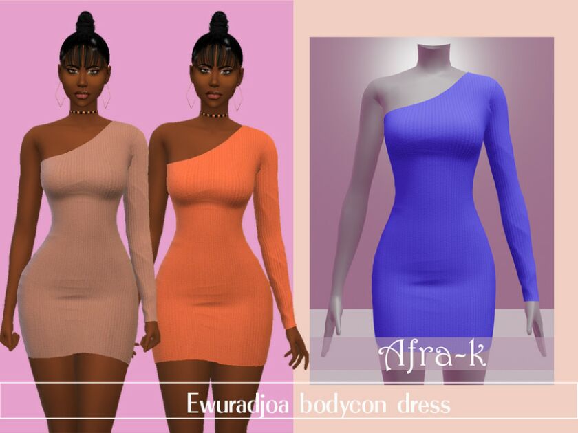 Ewuradjoa Bodycon Dress By Akaysims Sims 4 CC