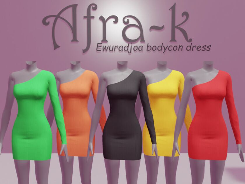 sims 4 cc ewuradjoa bodycon dress by akaysims 2