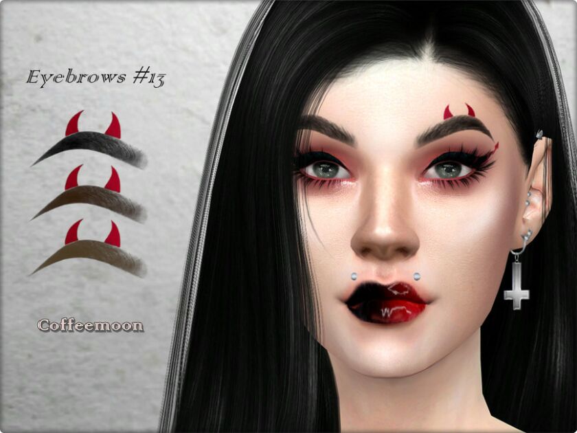 Eyebrows #13 With Devil Horns Sims 4 CC