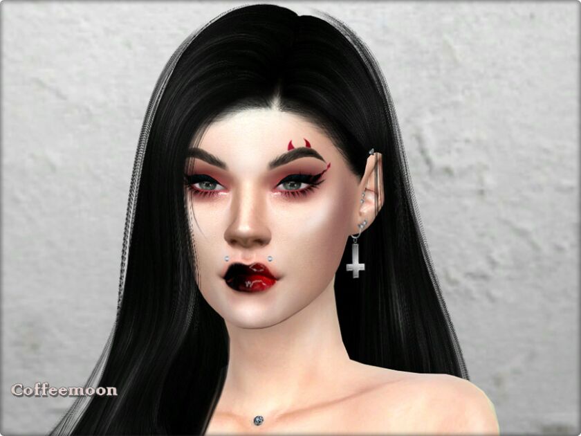 sims 4 cc eyebrows 13 with devil horns by coffeemoon 3