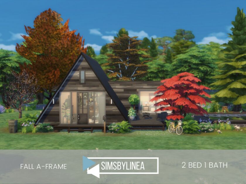 Fall A-Frame Sims 4 CC