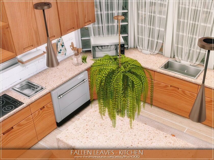 sims 4 cc fallen leaves kitchen by mychqqq 4