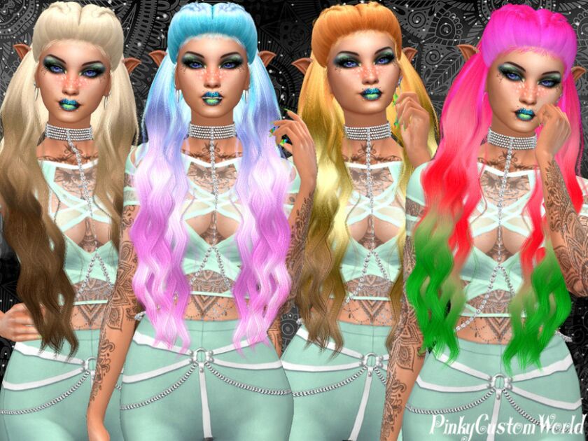 sims 4 cc fantasy recolor of leahlilliths souls hair by pinkycustomworld 2