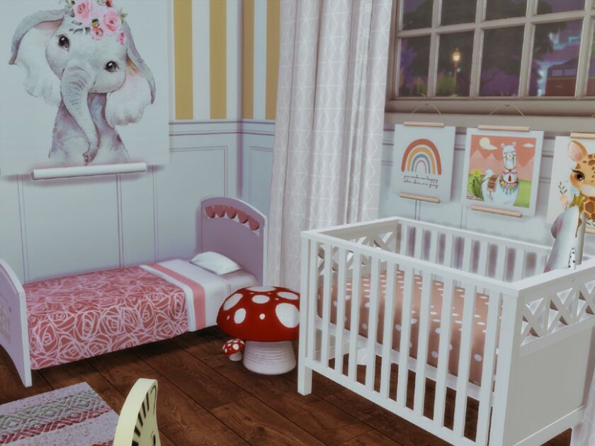 sims 4 cc farmhouse nursery by genkaiharetsu 2