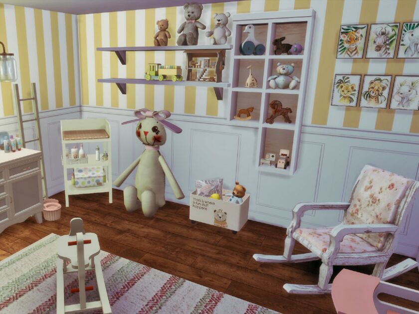 sims 4 cc farmhouse nursery by genkaiharetsu 5