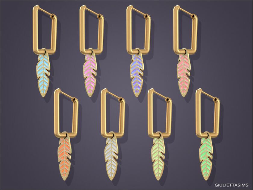 sims 4 cc feather pendant earrings for toddlers by feyona 2