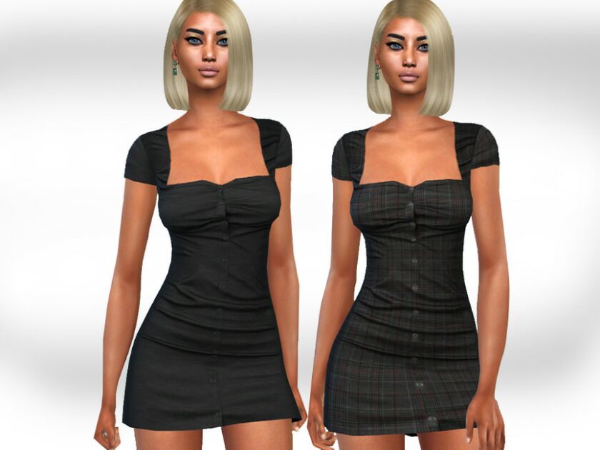 Female Button Shirt Dresses By Saliwa Sims 4 CC