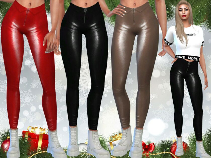 Female Leather Casual Pants By Saliwa Sims 4 CC