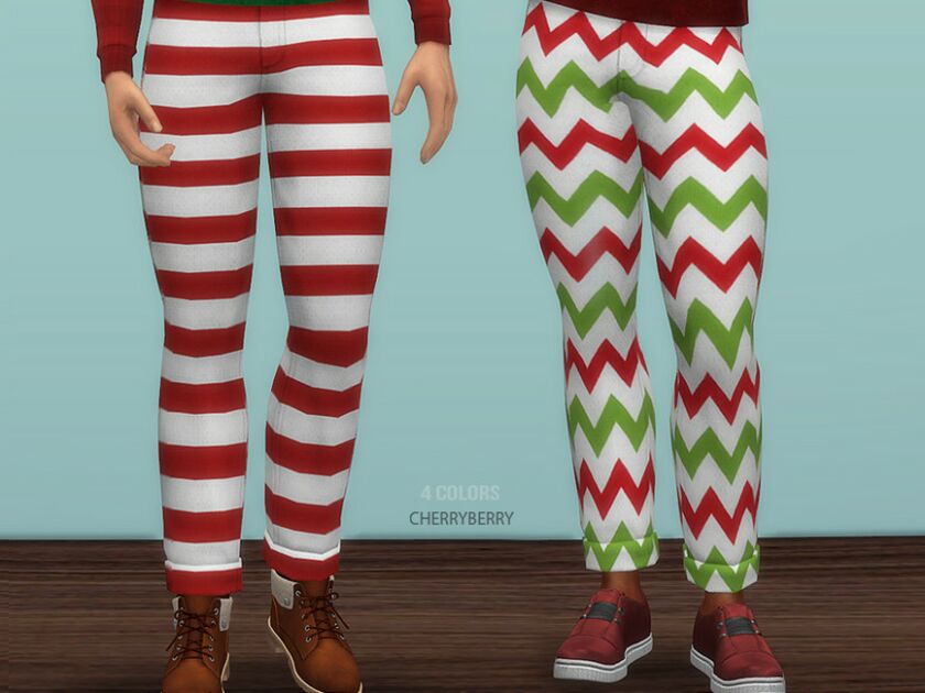 Festive Santa Pants By Cherryberrysim Sims 4 CC