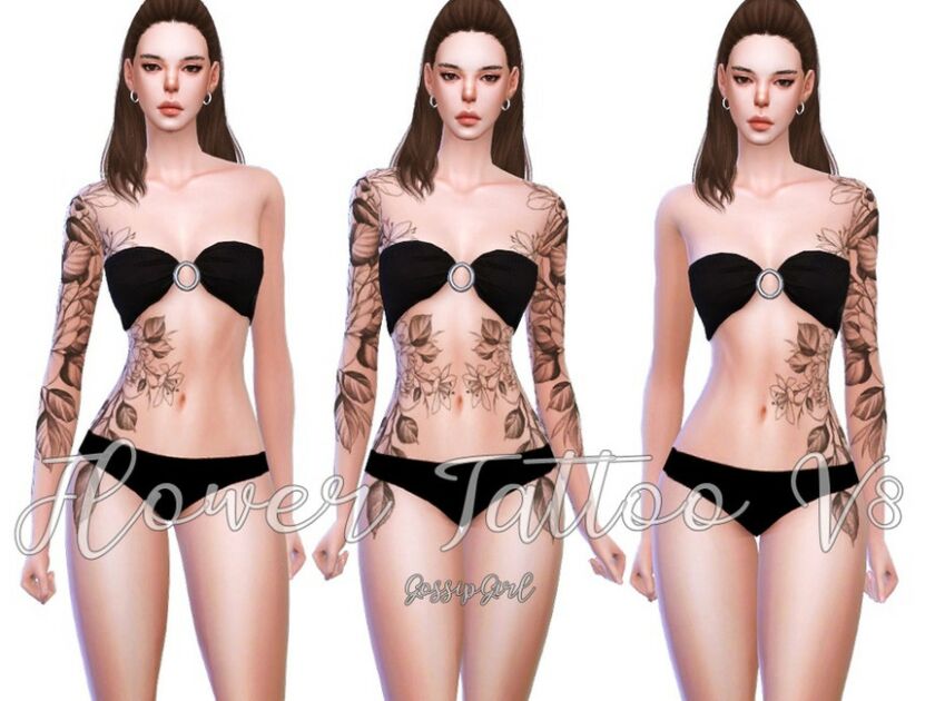 Flower Tattoo V8 Sims 4 CC