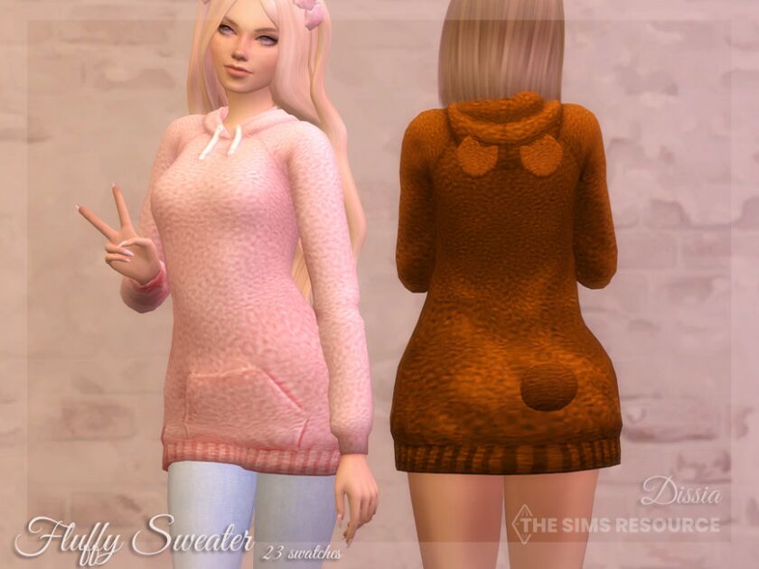 Fluffy Sweater By Dissia Sims 4 CC