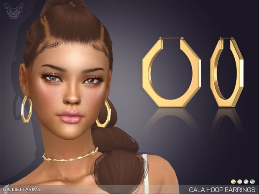 Gala Hoop Earrings By Feyona Sims 4 CC