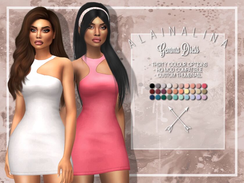 Gemma Dress By Alainalina Sims 4 CC