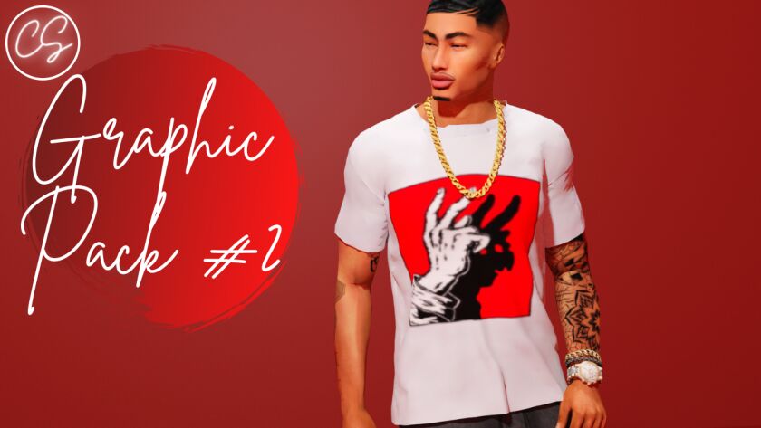 Graphic TEE Pack #2 Sims 4 CC