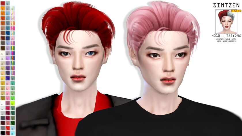 sims 4 cc h010 taeyong hairstyle by simtzen 2