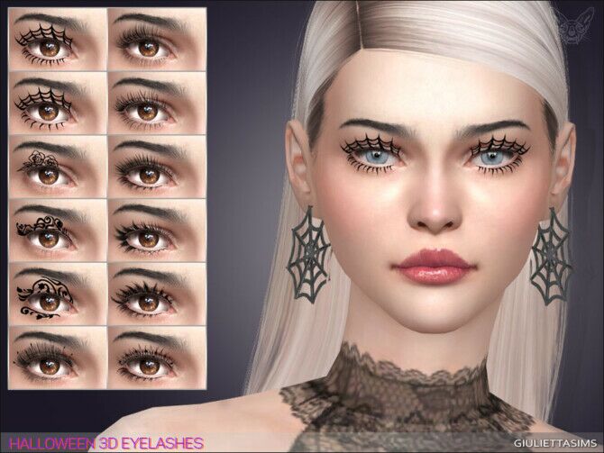 Halloween 3D Eyelashes By Giulietta Sims 4 CC