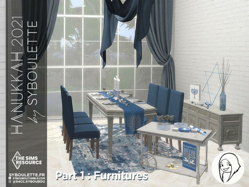 Hanukkah 2021 – Part 1: Furnitures By Syboubou Sims 4 CC