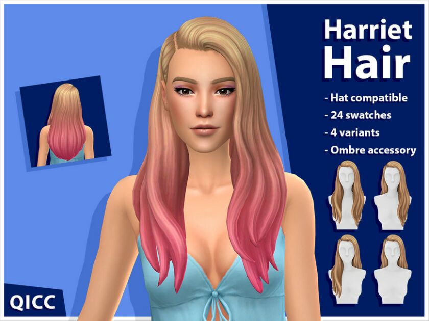 Harriet Hair SET Sims 4 CC