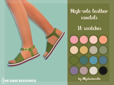 High-Sole Leather Sandals By Mysteriousoo Sims 4 CC