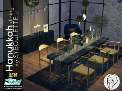 Holiday Wonderland – Hanukkah Dining SET By Syboubou Sims 4 CC