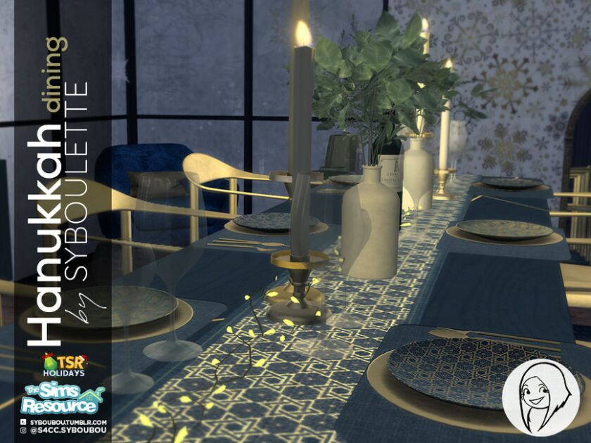 sims 4 cc holiday wonderland hanukkah dining set by syboubou 2