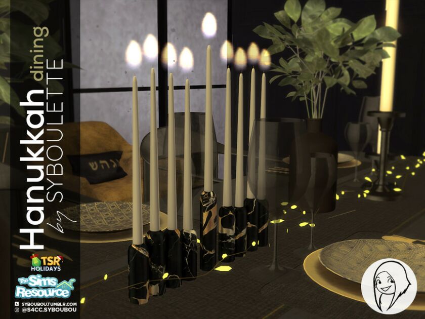 sims 4 cc holiday wonderland hanukkah dining set by syboubou 4