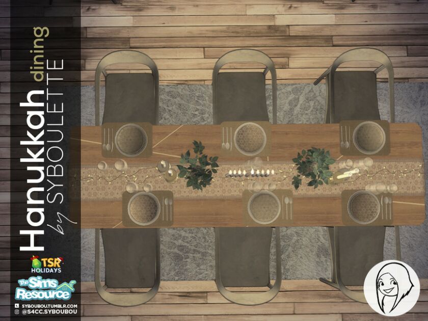 sims 4 cc holiday wonderland hanukkah dining set by syboubou 5