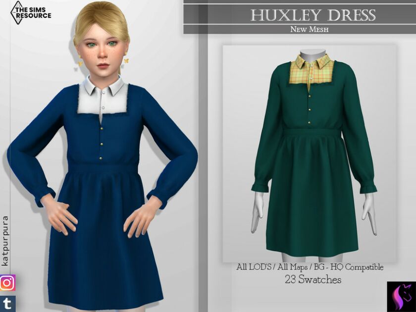 Huxley Dress By Katpurpura Sims 4 CC