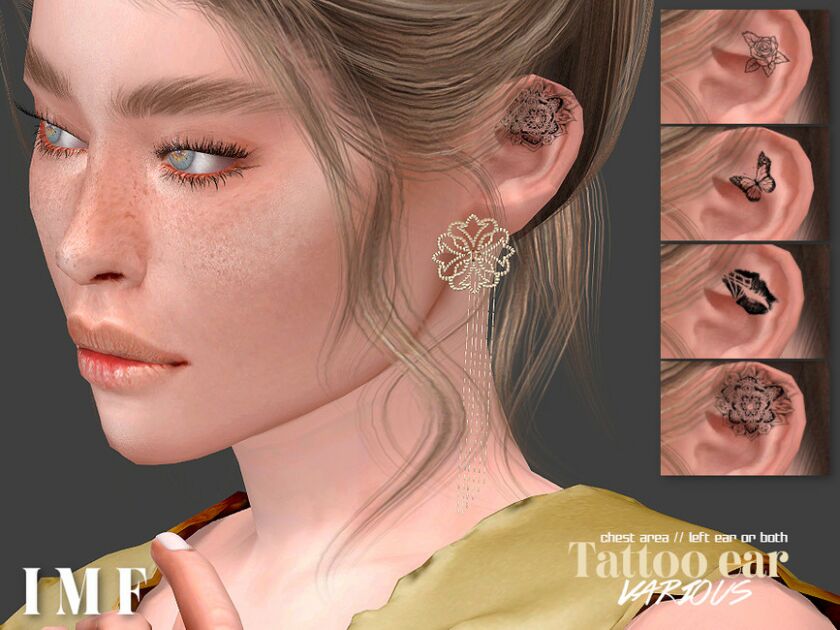 IMF Tattoo Ears Various By Izziemcfire Sims 4 CC