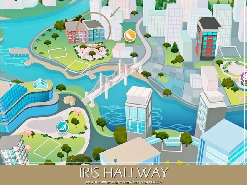 sims 4 cc iris hallway by mychqqq 6