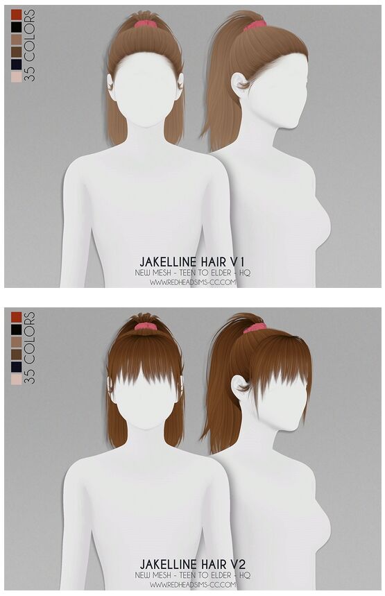 Jakelline Hair V1 & V2 + Kids And Toddler Sims 4 CC