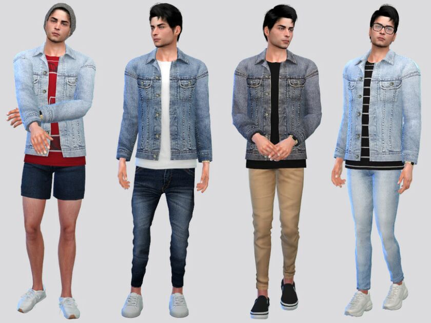 Jaxon Denim Shirt Jacket By Mclaynesims Sims 4 CC