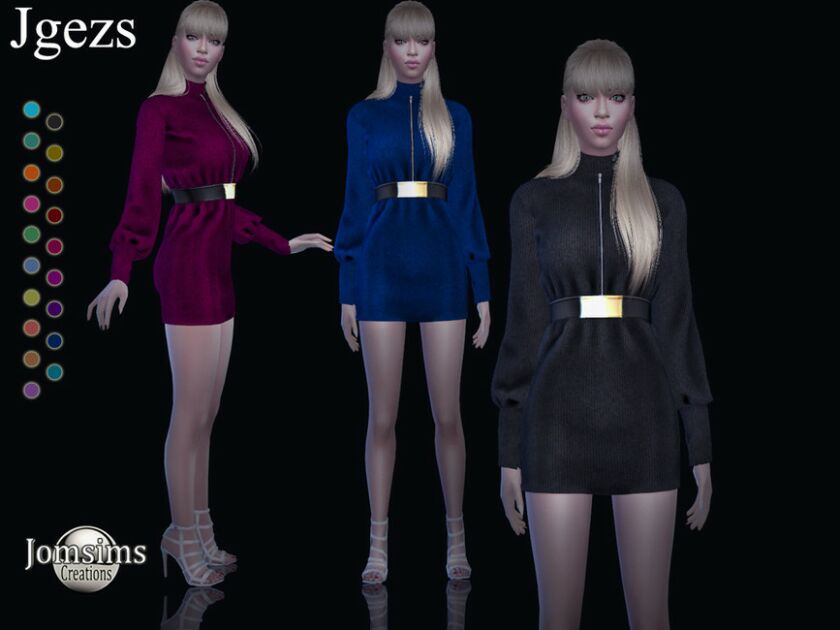 Jgezs Wool Dress By Jomsims Sims 4 CC