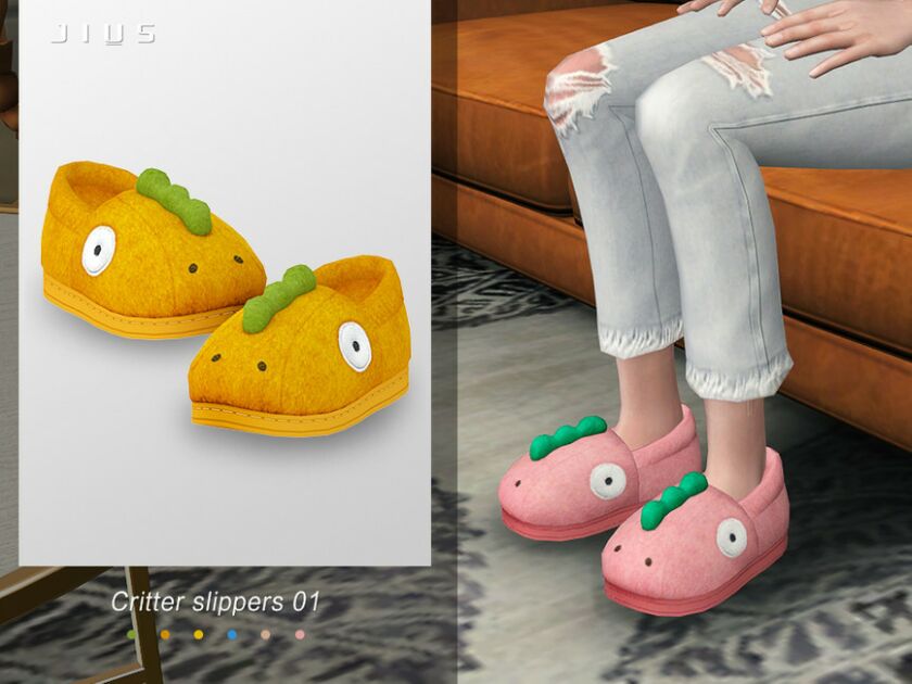 Jius-Critter Slippers 01 By Jius Sims 4 CC